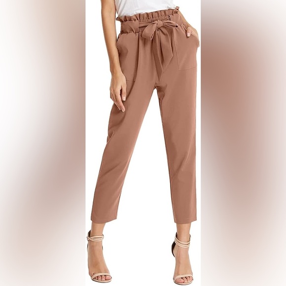 Light Tan High Waist Work Pants - Picture 1 of 4